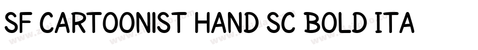 SF Cartoonist Hand SC Bold Italic字体转换